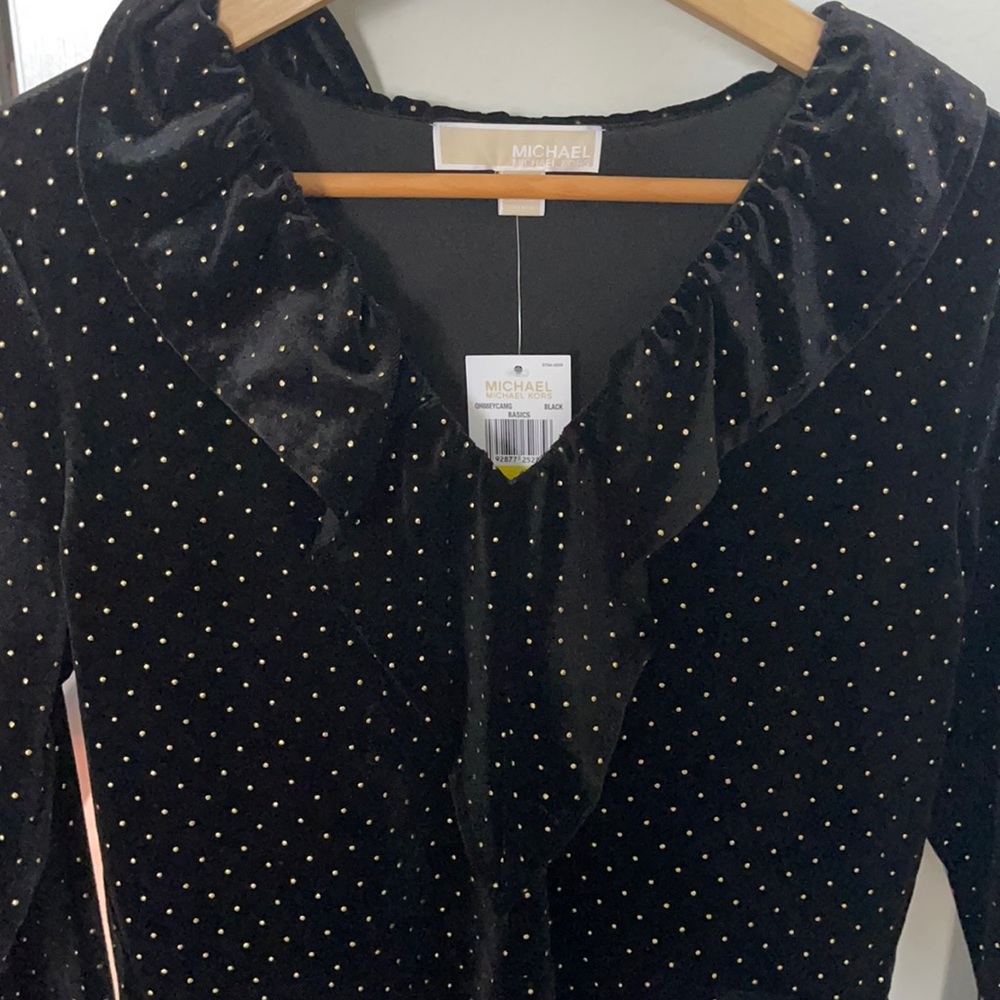 Michael Kors Dress - Black Velvet w/ Gold Studs